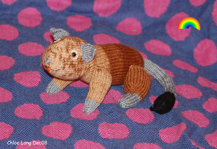 Knitted degus- almost a substitute for the real thing!